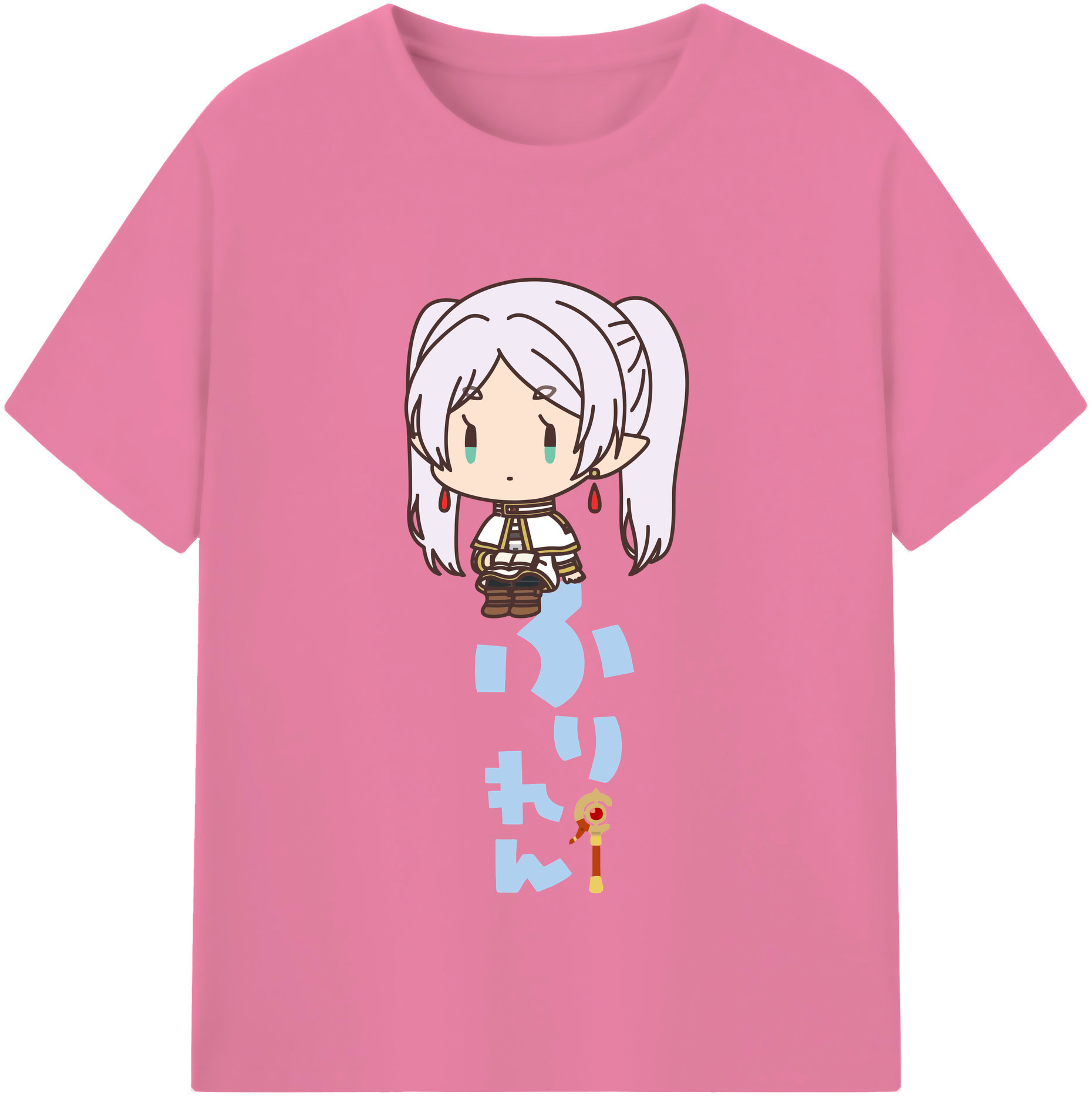 （画像用） 葬送のフリーレン Frieren 綿100％半袖Tシャツ（フロントプリント）
